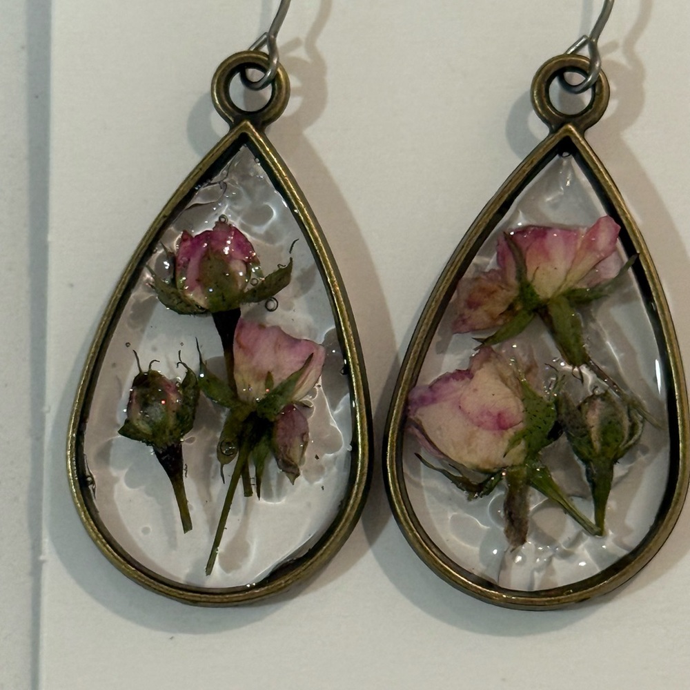 Elegant Handmade Floral Teardrop Earrings